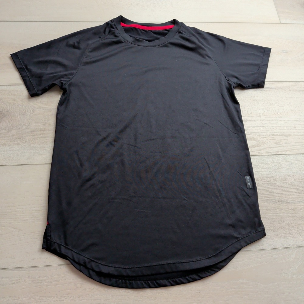 ASRV Short Sleeve Training T-Shirt Mens Small Black Curved Hem DSG-0637